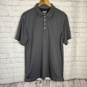 Cariloha Polo‎ shirt Mens Large Gray Bamboo 4 Button Button Down Preppy Trendy